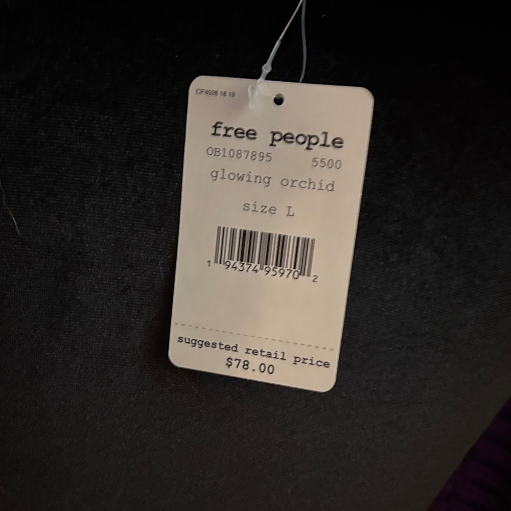 NWT FREE PEOPLE Glowing Orchid Purple Women's Sweetheart Sweater SZ LARGE - Picture 10 of 11